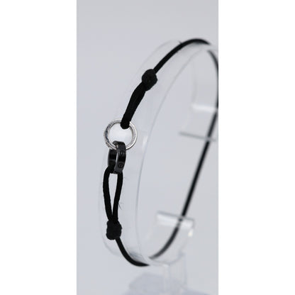 Cartier 18K White Gold Ceramic 4 Diamond LOVE Cord Bracelet
