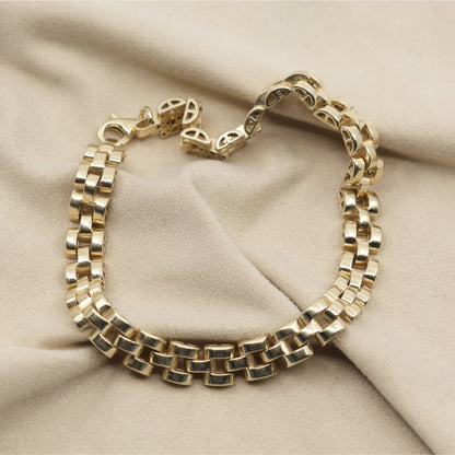 14K Yellow Gold Rolex Link Chain Bracelet