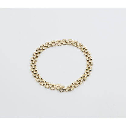 14K Yellow Gold Rolex Link Chain Bracelet