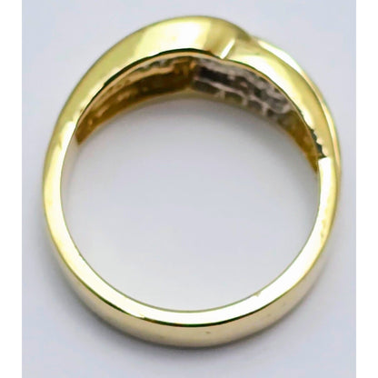 14K Yellow Gold Baguette Diamond Swirl Ring