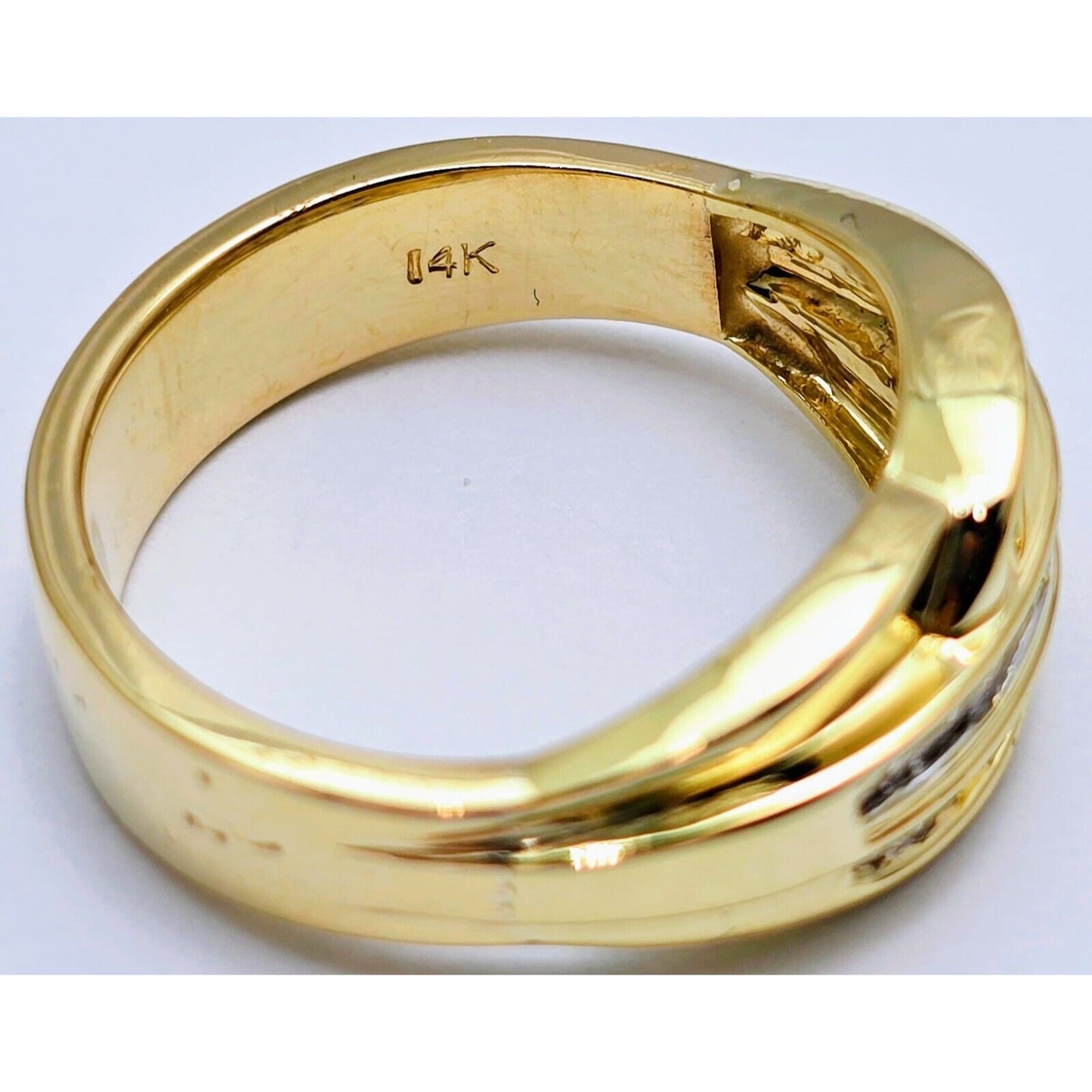 14K Yellow Gold Baguette Diamond Swirl Ring