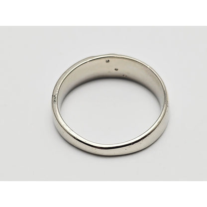 14K Two Tone Gold Wavy 3 Stone Diamond Wedding Band Ring