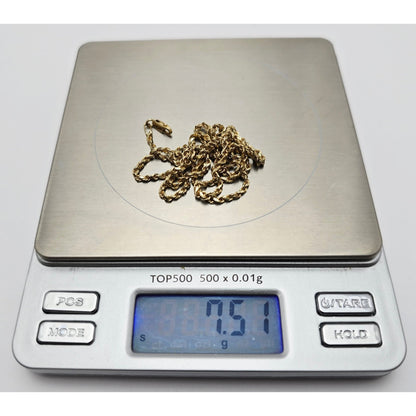 14K Yellow Gold Rope Chain Necklace