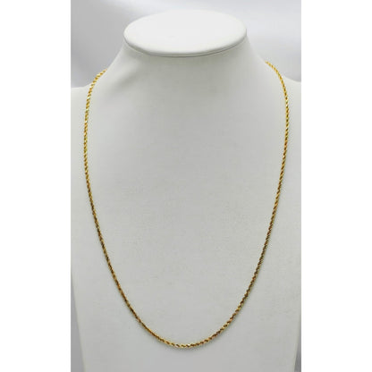 14K Yellow Gold Rope Chain Necklace