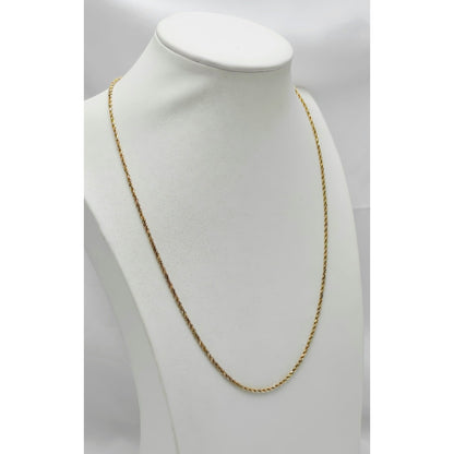 14K Yellow Gold Rope Chain Necklace