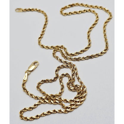 14K Yellow Gold Rope Chain Necklace