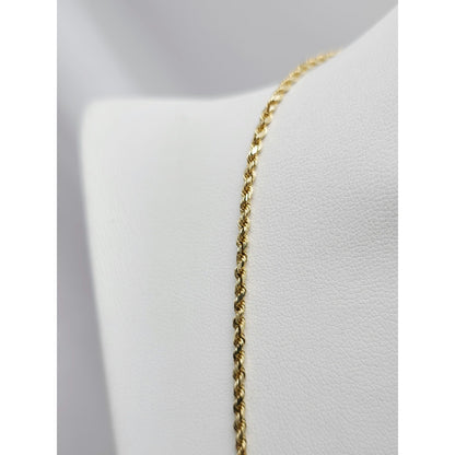 14K Yellow Gold Rope Chain Necklace