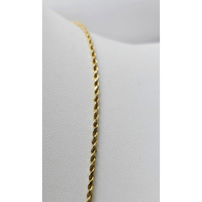 14K Yellow Gold Rope Chain Necklace