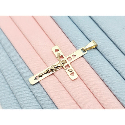 10K Yellow Gold Religious Jesus on Cross Charm Pendant