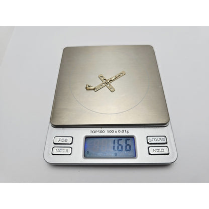 10K Yellow Gold Religious Jesus on Cross Charm Pendant