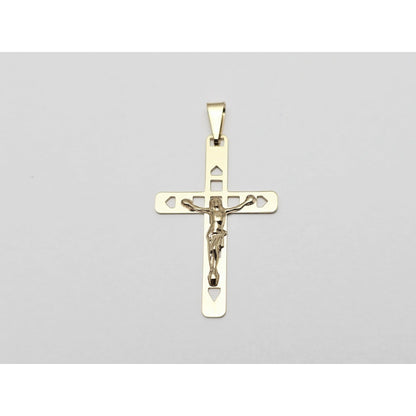 10K Yellow Gold Religious Jesus on Cross Charm Pendant