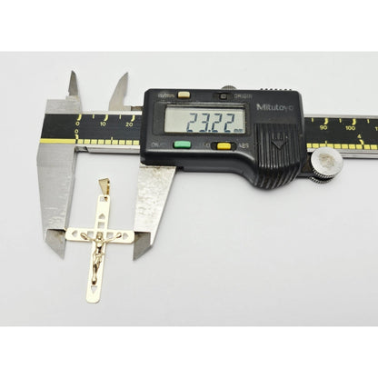 10K Yellow Gold Religious Jesus on Cross Charm Pendant