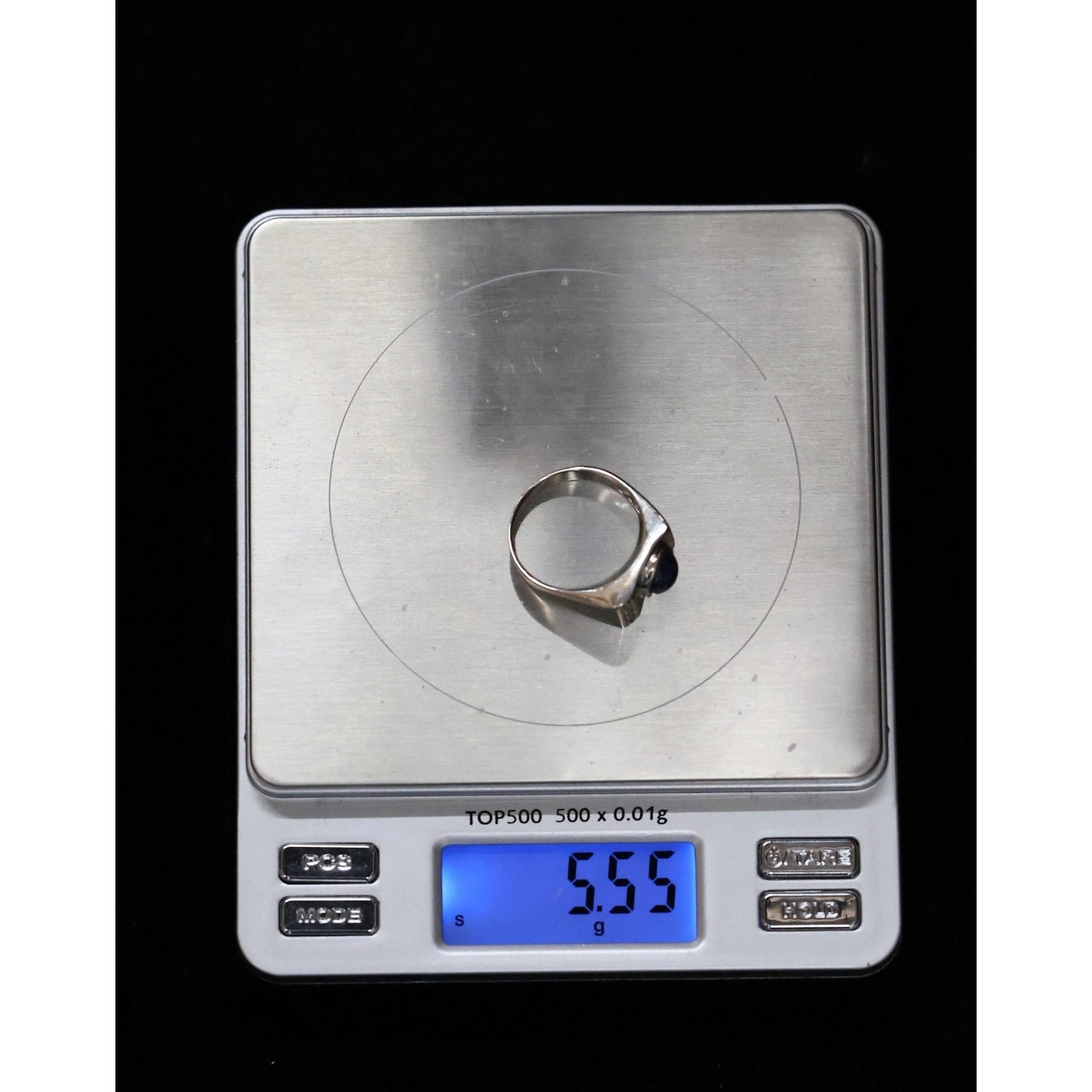 10K White Gold Star Sapphire & Diamond Ring