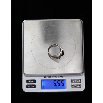 10K White Gold Star Sapphire & Diamond Ring