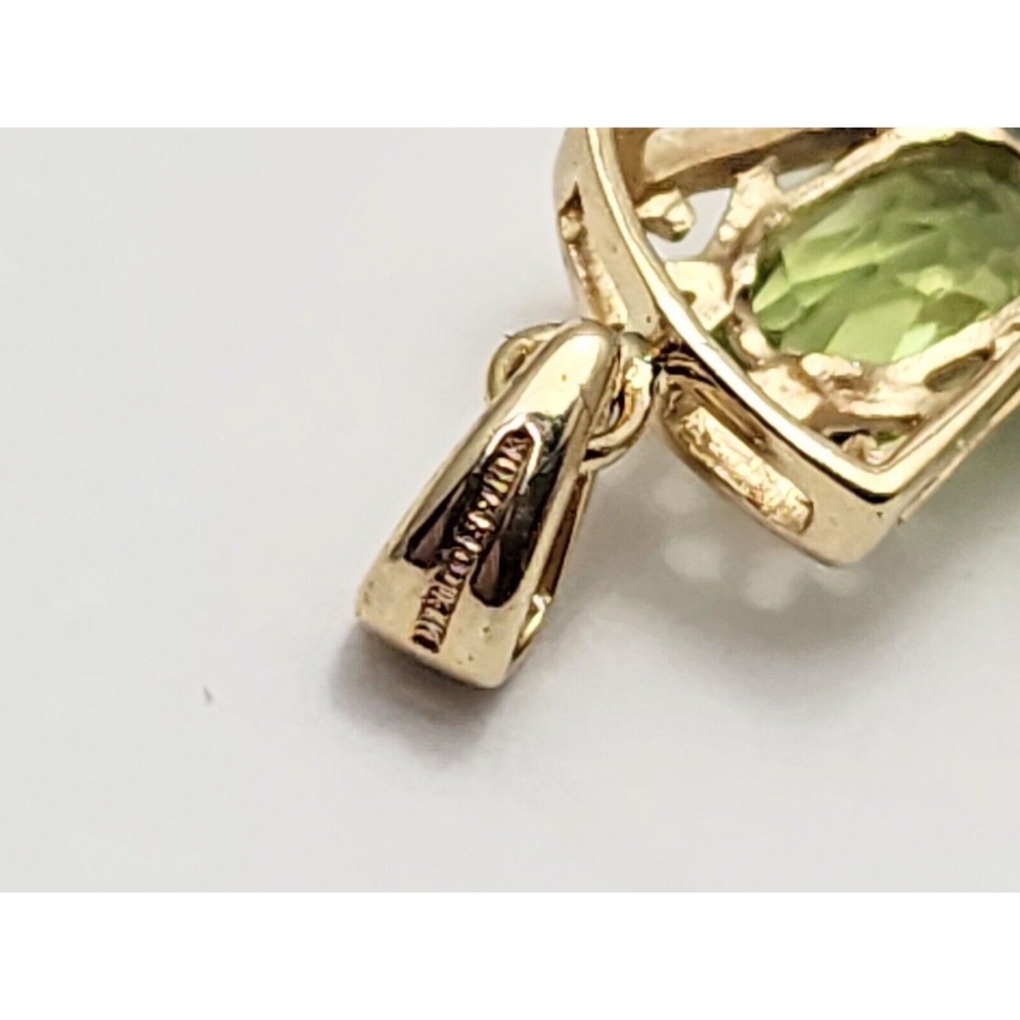 10K Yellow Gold Peridot & Blue Topaz Cross Charm Pendant