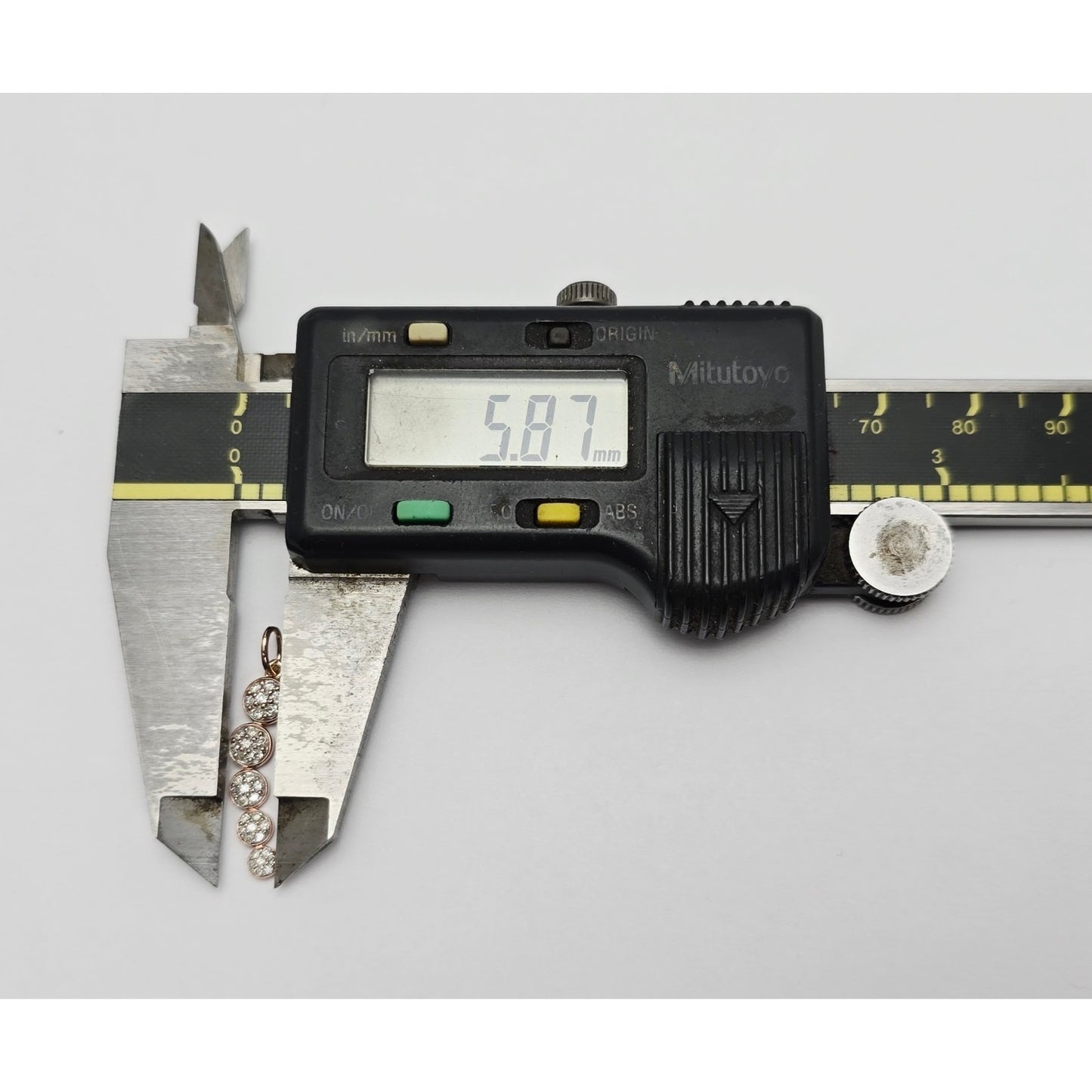 14K Rose Gold Round Cut Diamond Drop Dangle Charm Pendant