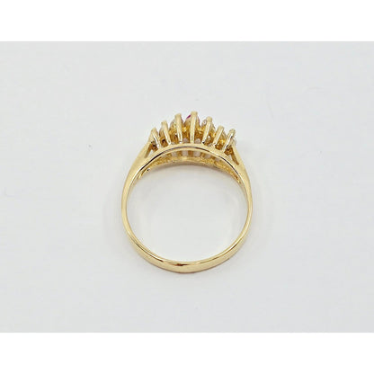 14K Yellow Gold Marquise Cut Ruby & CZ Ring
