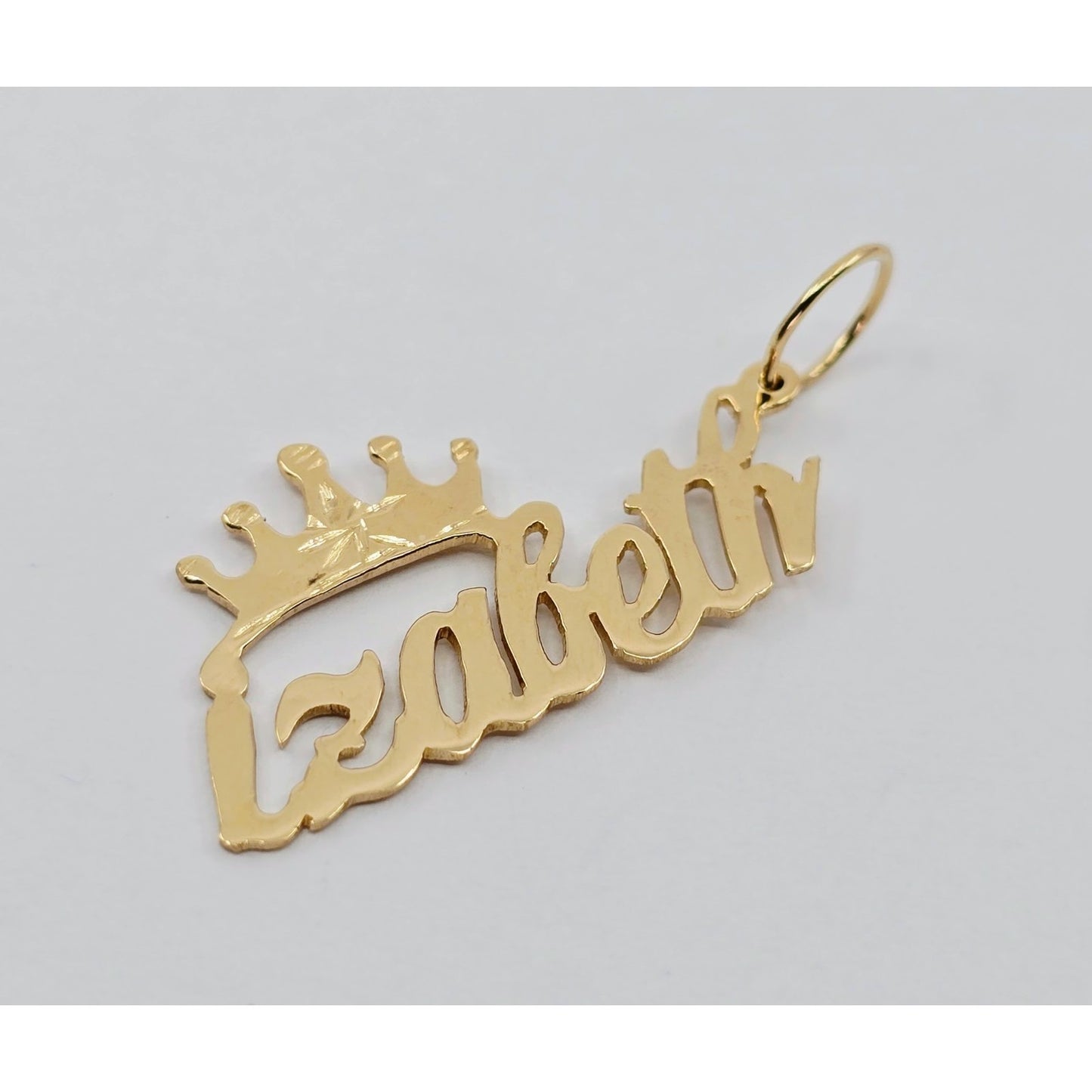 14K Yellow Gold Initial Name "Izabeth" Charm Pendant
