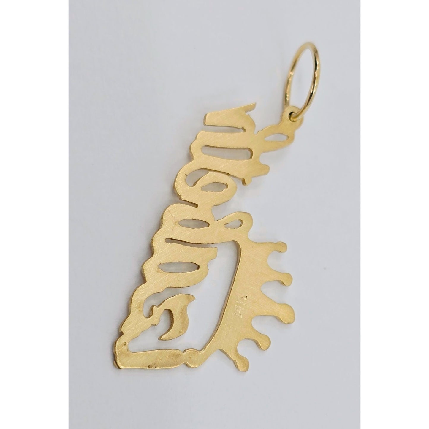 14K Yellow Gold Initial Name "Izabeth" Charm Pendant