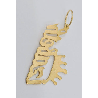 14K Yellow Gold Initial Name "Izabeth" Charm Pendant