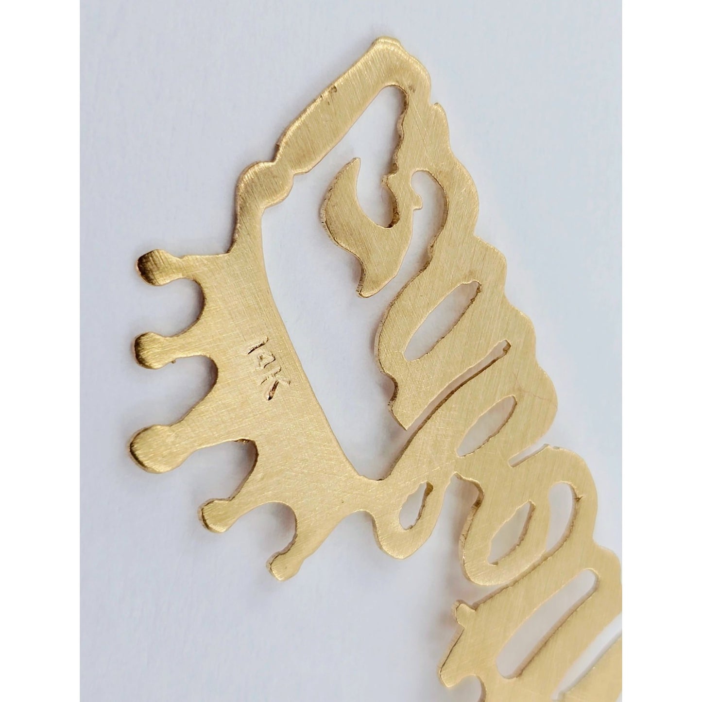 14K Yellow Gold Initial Name "Izabeth" Charm Pendant