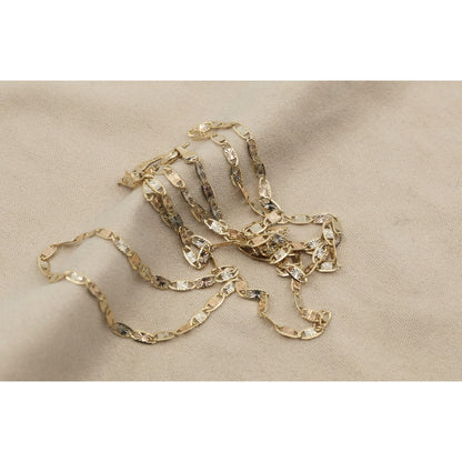14K Yellow Gold Valentino Link Chain Necklace
