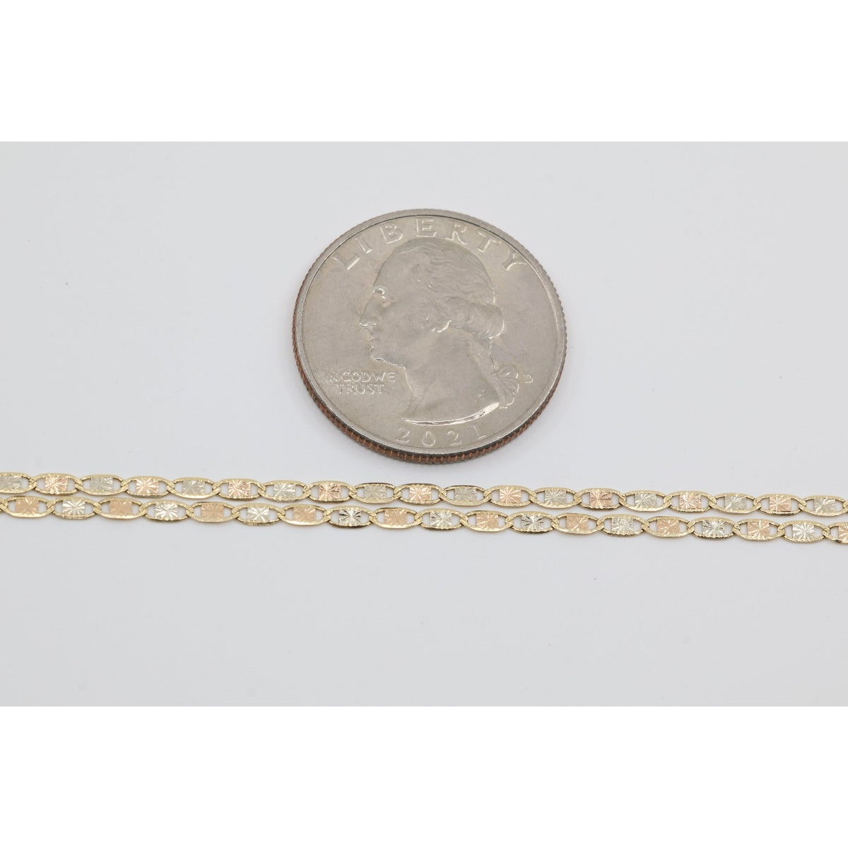 14K Yellow Gold Valentino Link Chain Necklace
