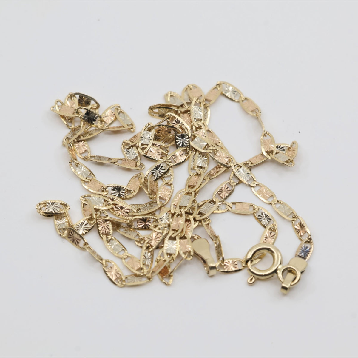14K Yellow Gold Valentino Link Chain Necklace