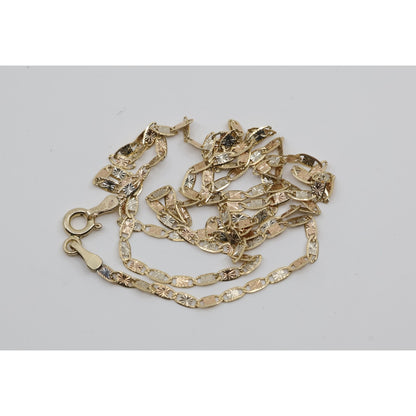 14K Yellow Gold Valentino Link Chain Necklace