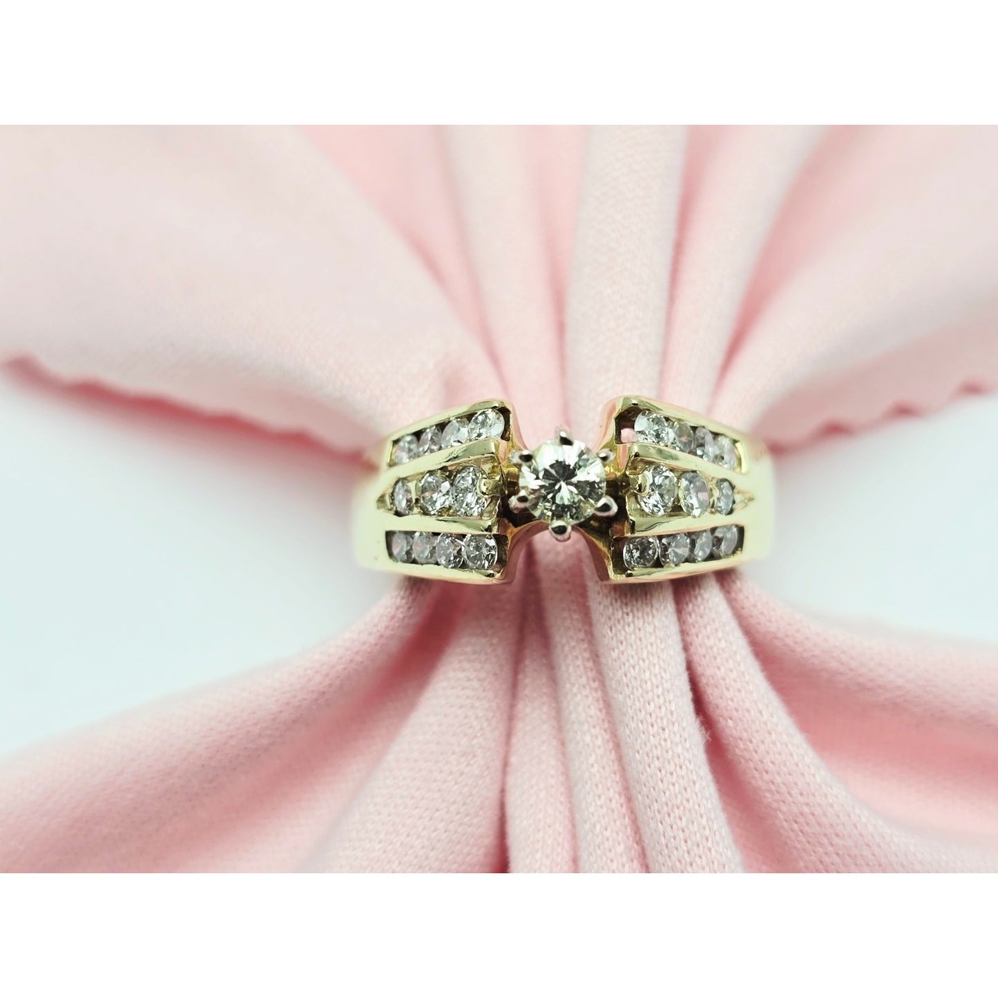 14K Yellow Gold Diamond Engagement Ring