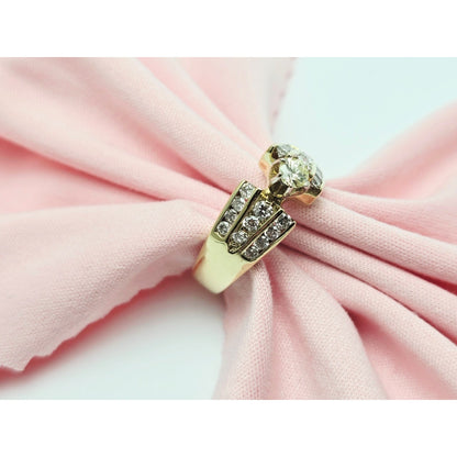 14K Yellow Gold Diamond Engagement Ring