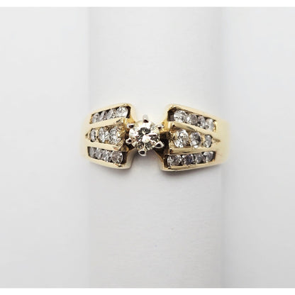14K Yellow Gold Diamond Engagement Ring