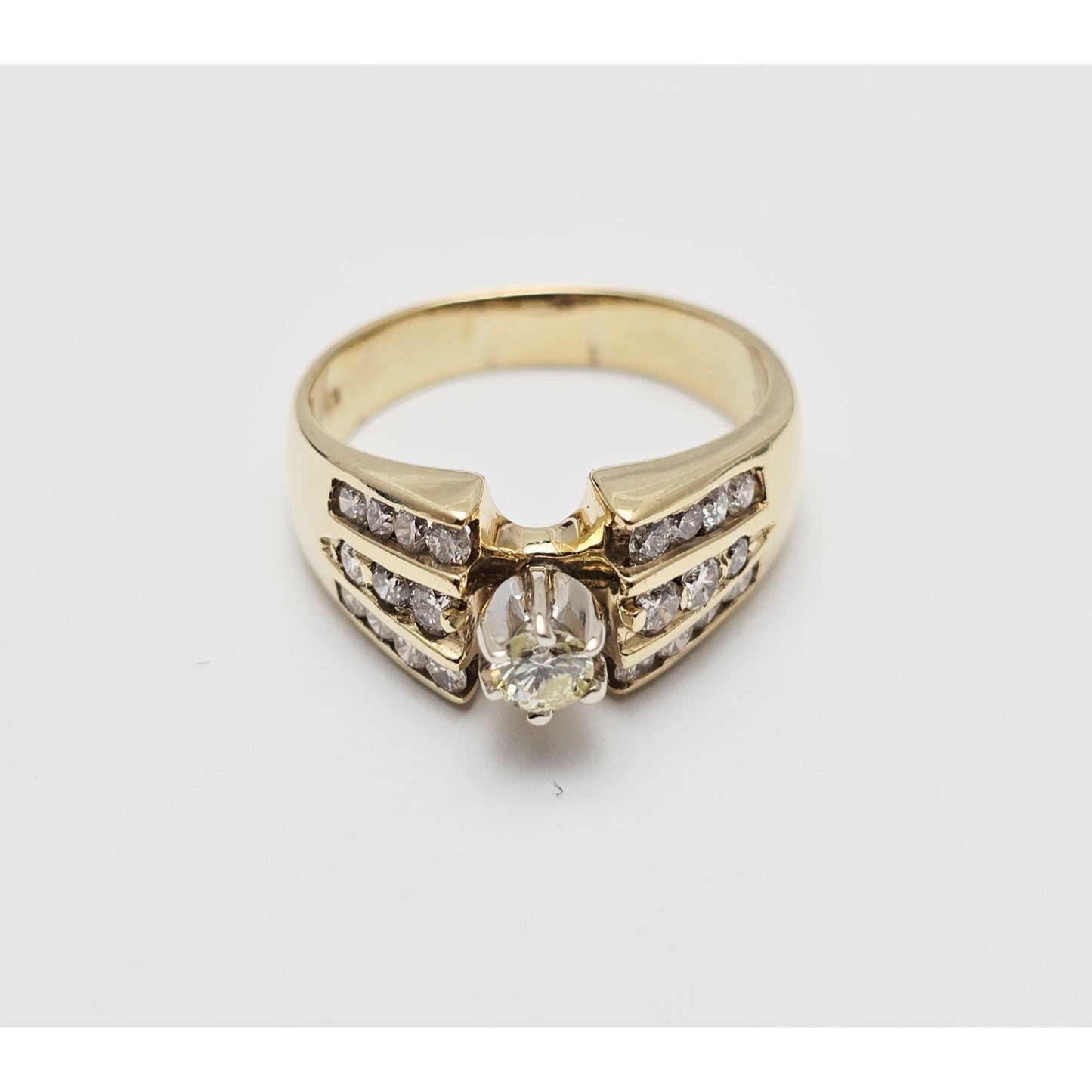 14K Yellow Gold Diamond Engagement Ring