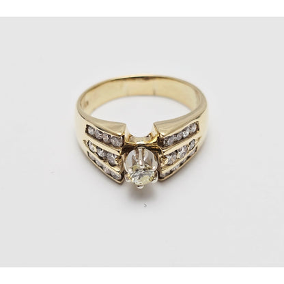 14K Yellow Gold Diamond Engagement Ring