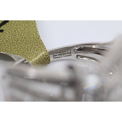 EFFY 14K White Gold 2.00ct Round Baguette Diamond Woven Crossover Ring - Size 7