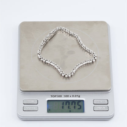 14K White Gold Diamond & Spinel Tennis Link Bracelet