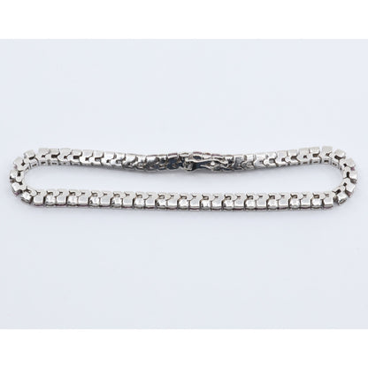 14K White Gold Diamond & Spinel Tennis Link Bracelet
