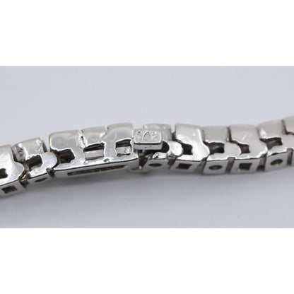14K White Gold Diamond & Spinel Tennis Link Bracelet