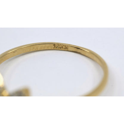 Thin 14K Yellow Gold Butterfly CZ Ring