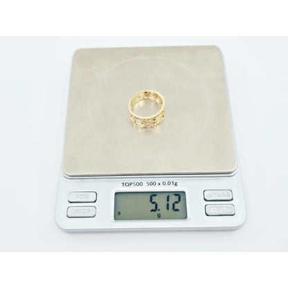 14K Two Tone Gold Lucky Symbols CZ Ring