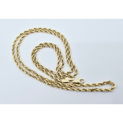 14K Yellow Gold Rope Chain Necklace