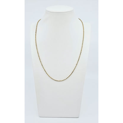 14K Yellow Gold Rope Chain Necklace