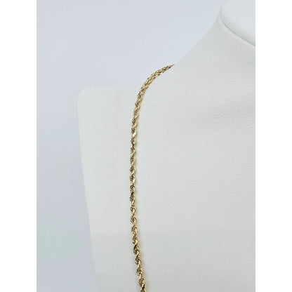14K Yellow Gold Rope Chain Necklace