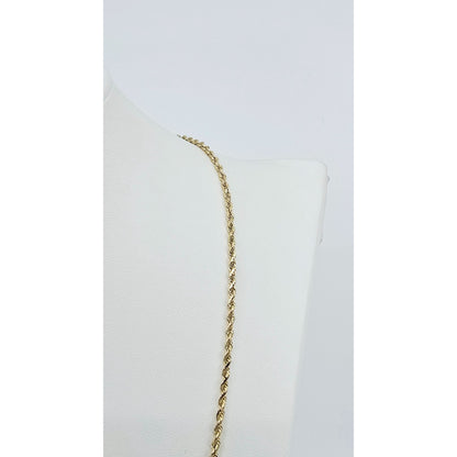 14K Yellow Gold Rope Chain Necklace