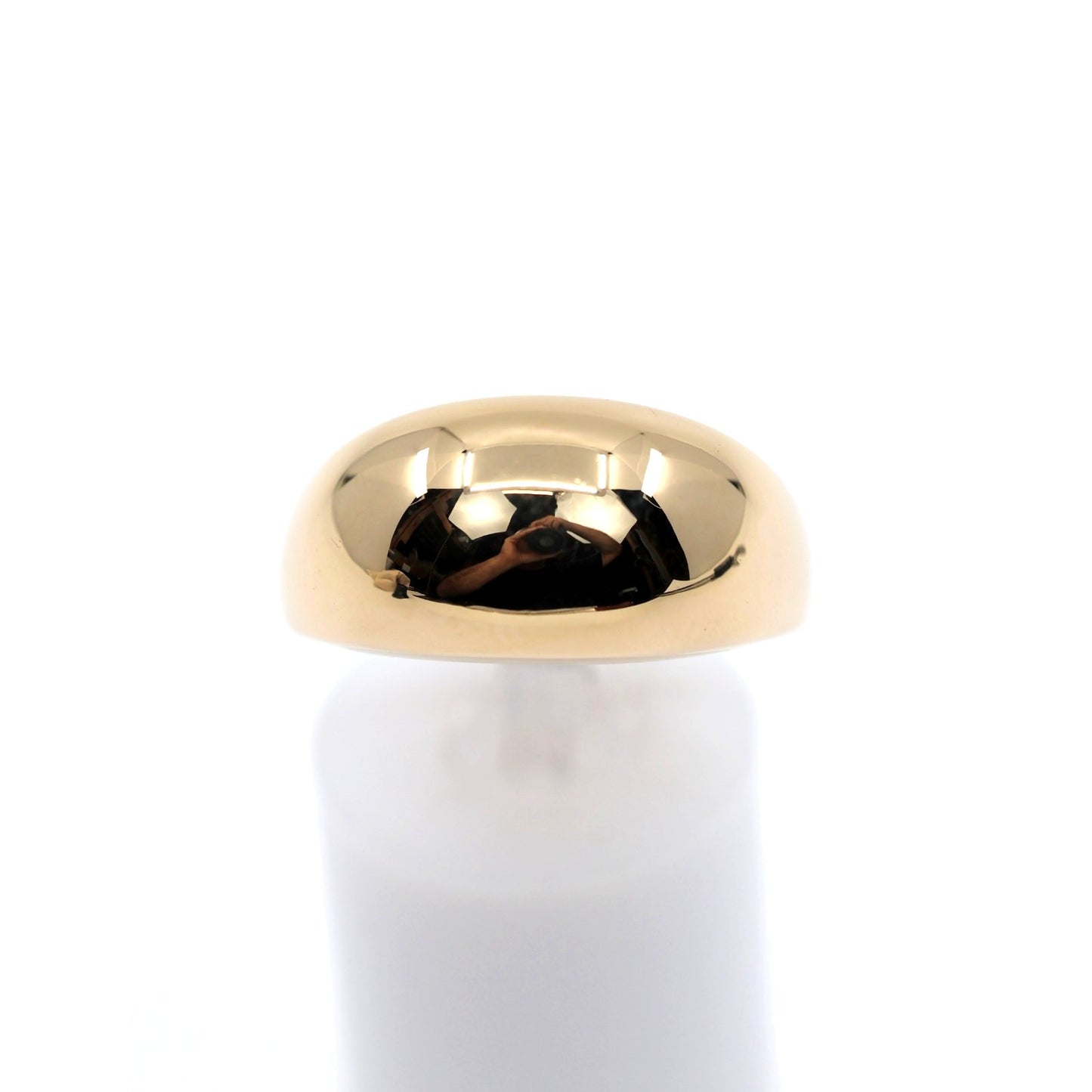 EternaGold 14K Yellow Gold Wide Domed Cigar Band Statement Ring