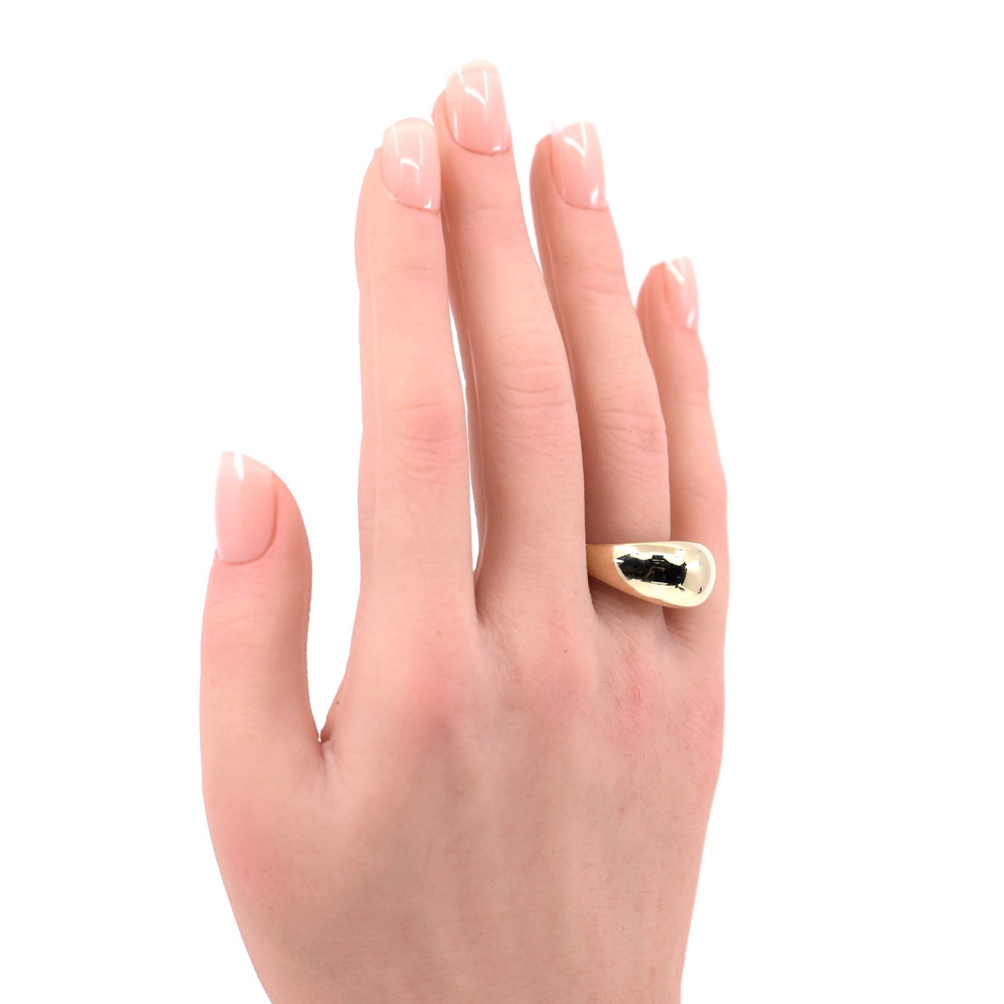 EternaGold 14K Yellow Gold Wide Domed Cigar Band Statement Ring