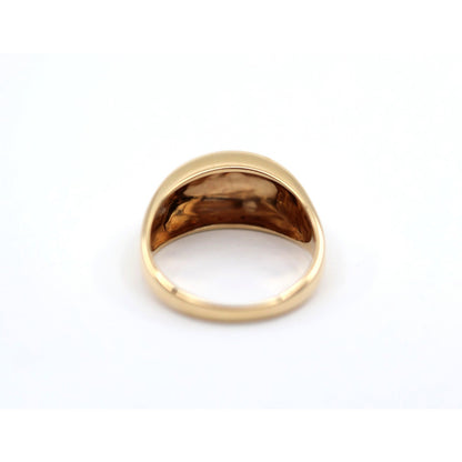 EternaGold 14K Yellow Gold Wide Domed Cigar Band Statement Ring