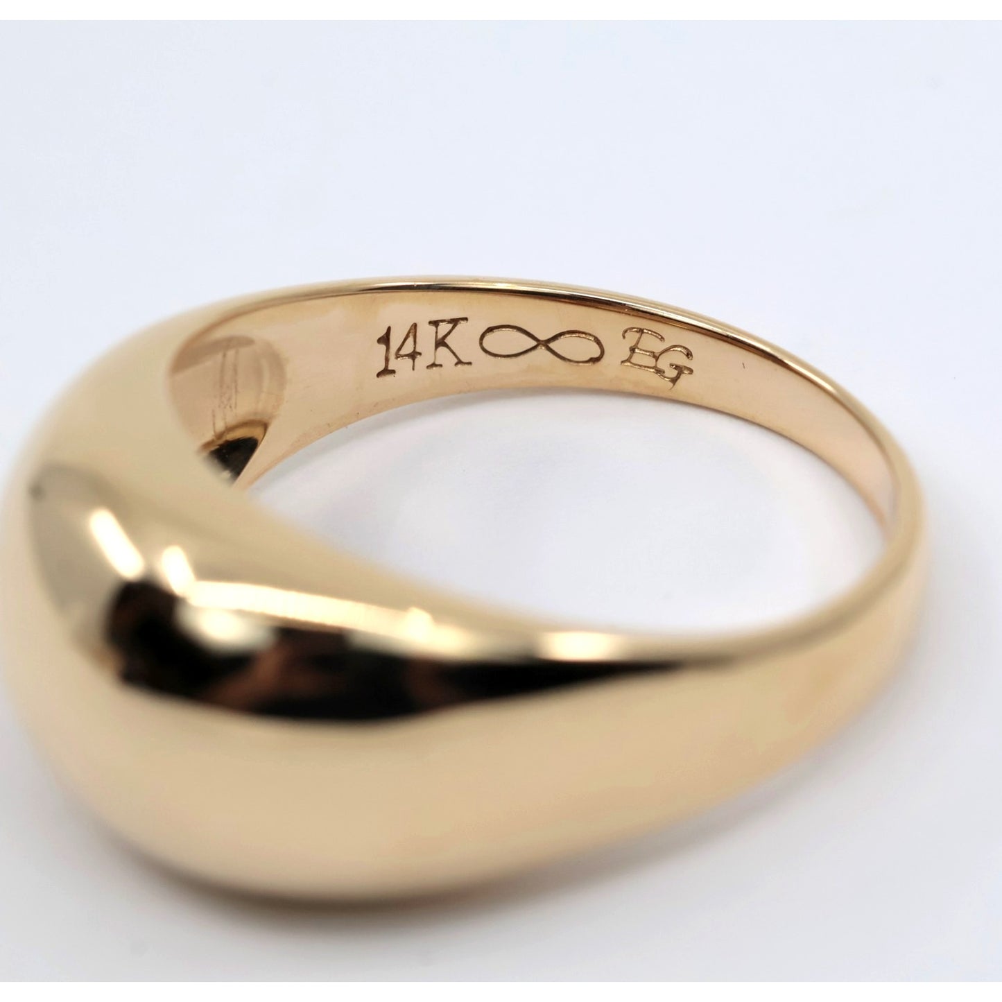 EternaGold 14K Yellow Gold Wide Domed Cigar Band Statement Ring