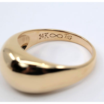 EternaGold 14K Yellow Gold Wide Domed Cigar Band Statement Ring