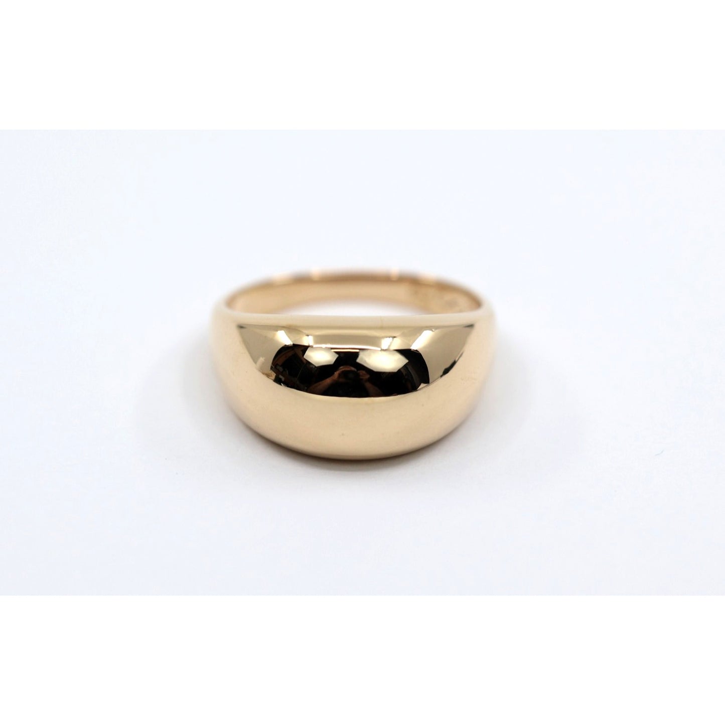 EternaGold 14K Yellow Gold Wide Domed Cigar Band Statement Ring